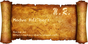 Medve Róbert névjegykártya