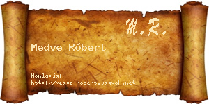 Medve Róbert névjegykártya